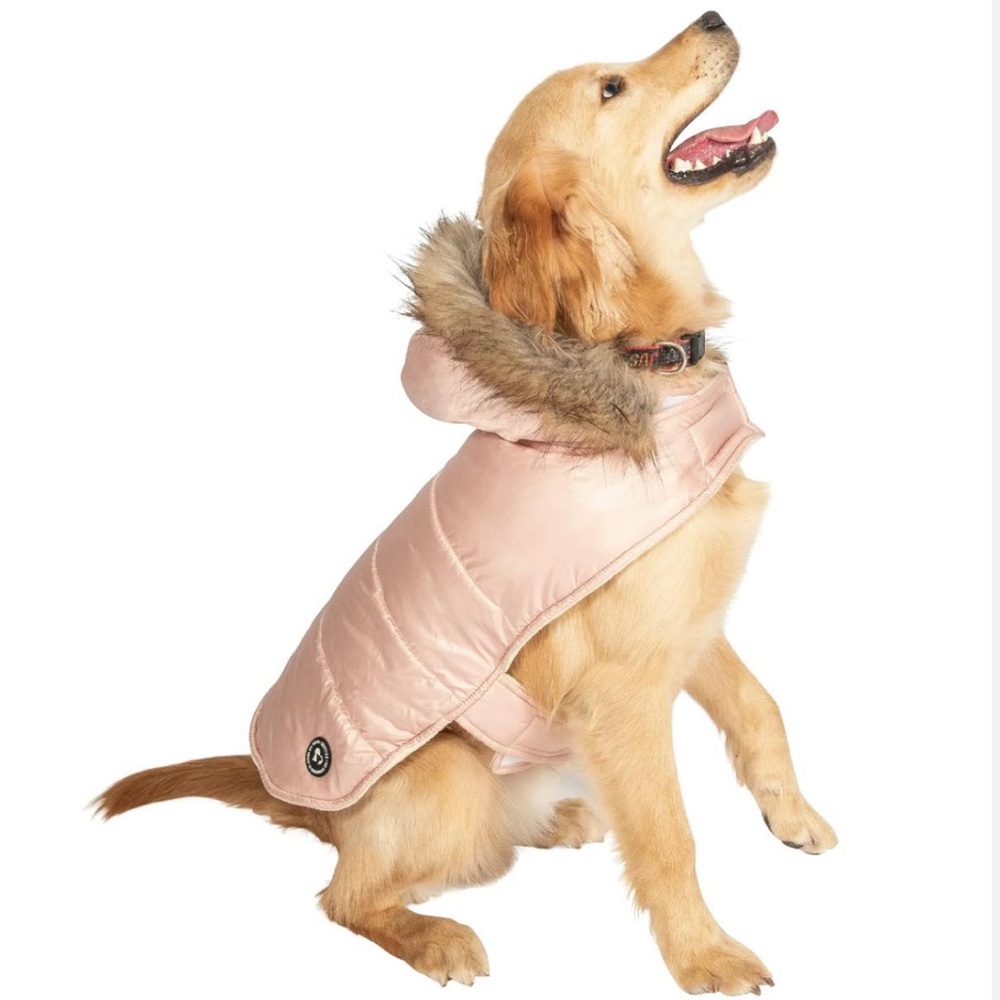 Justice NWT Reversible Puffer Jacket Champagne Pink Small New
